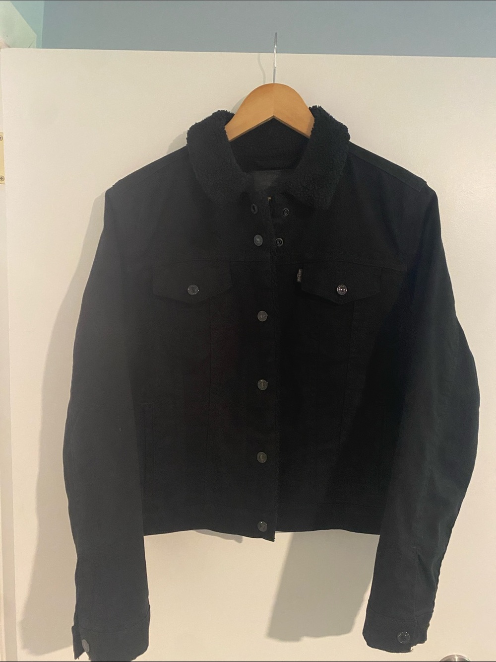 Levi's Black Sherpa-Lined Jean Jacket - Women's